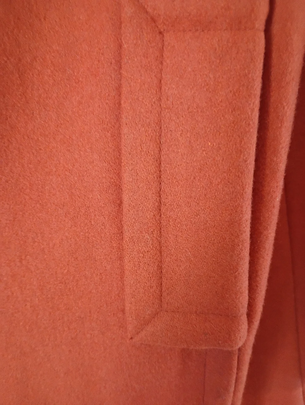 Womens Orange Wool-Blend Toggle Coat.Pit To Pit 19" - Picture 10 of 10